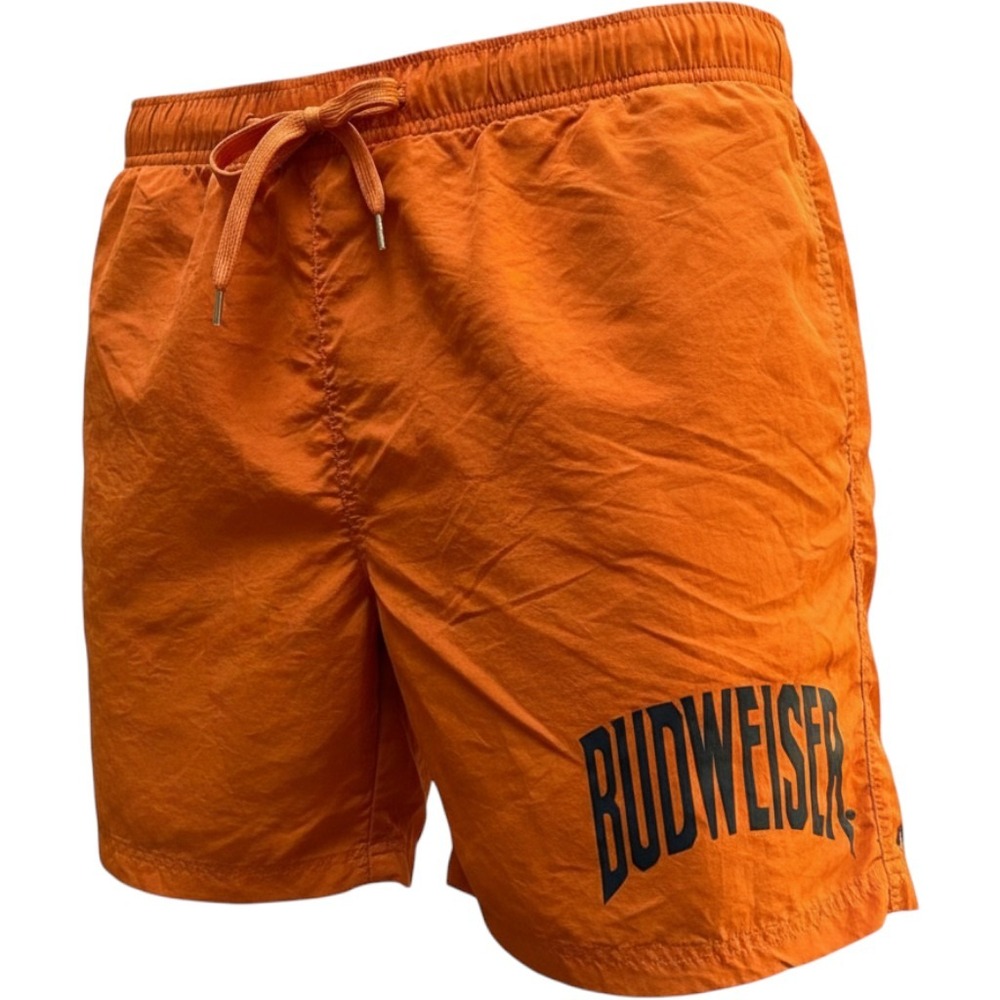 PacSun Swim Trunks Men L Orange Budweiser Graphic Board Shorts Beer Summer Beach